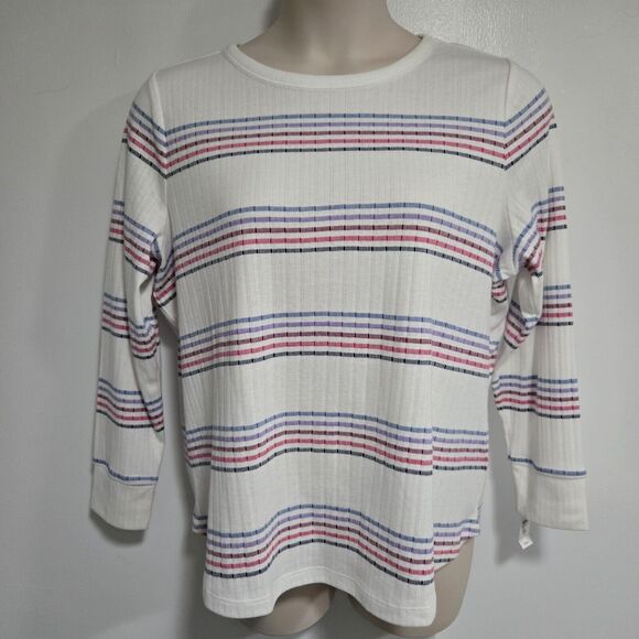 T by Talbots Petite Size 2XP‎ White Cotton Blend Round Neck Light Sweater NEW - Picture 1 of 6